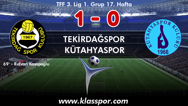 Tekirdağspor 1 - Kütahyaspor 0