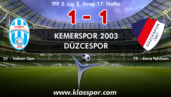 Kemerspor 2003 1 - Düzcespor 1