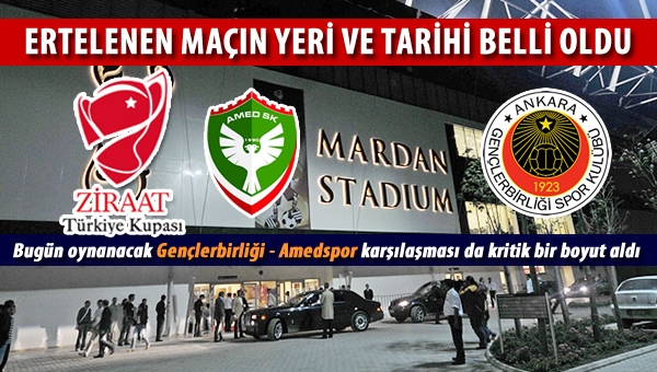 İşte Amedspor - Gençlerbirliği maçının yeri ve tarihi