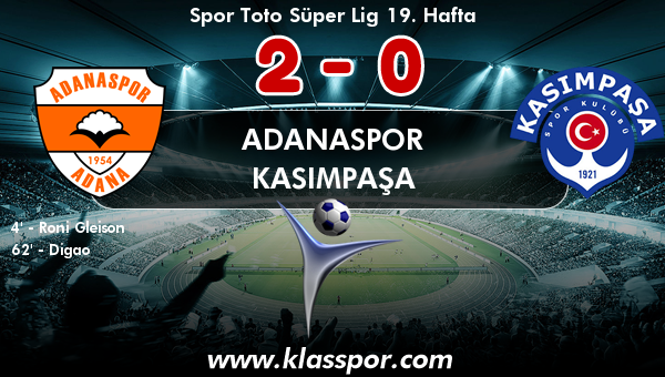 Adanaspor 2 - Kasımpaşa 0