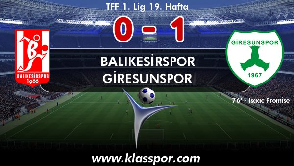 Balıkesirspor 0 - Giresunspor 1