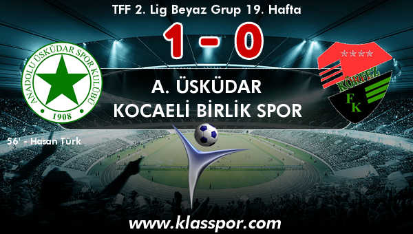 A. Üsküdar 1 - Kocaeli Birlik Spor 0