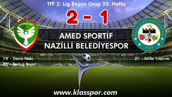 Amed Sportif 2 - Nazilli Belediyespor 1