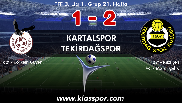 Kartalspor 1 - Tekirdağspor 2