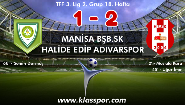 Manisa BŞB.SK 1 - Halide Edip Adıvarspor 2