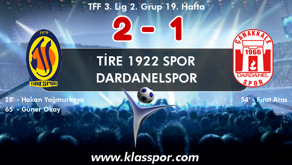 Tire 1922 Spor 2 - Dardanelspor 1