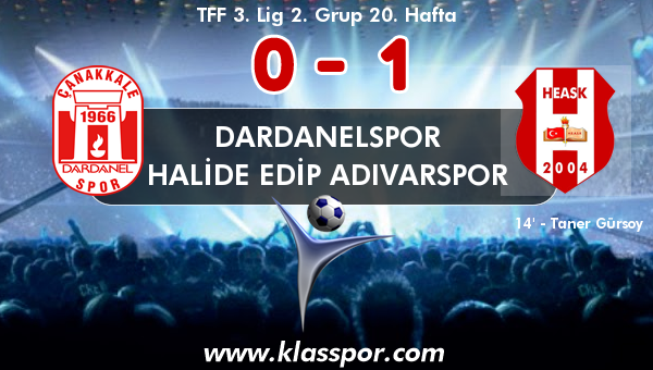 Dardanelspor 0 - Halide Edip Adıvarspor 1