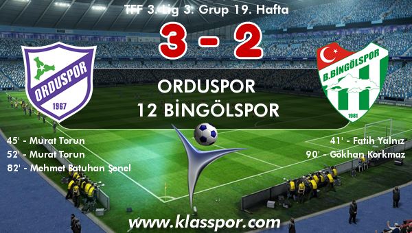 Orduspor 3 - 12 Bingölspor 2