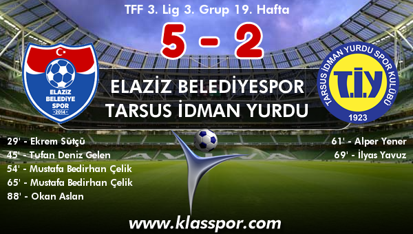 Elaziz Belediyespor 5 - Tarsus İdman Yurdu 2