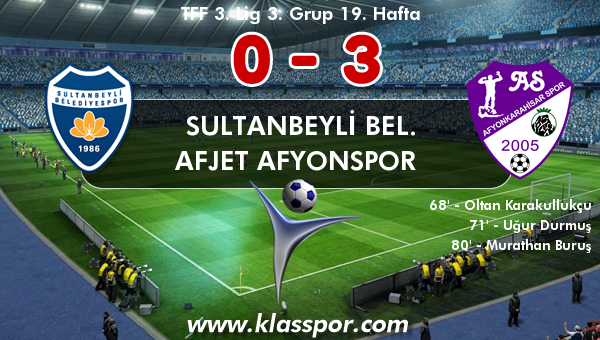 Sultanbeyli Bel. 0 - Afjet Afyonspor  3