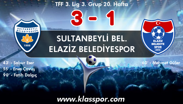 Sultanbeyli Bel. 3 - Elaziz Belediyespor 1