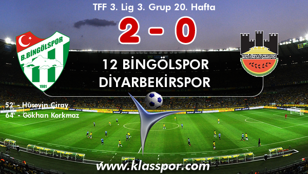 12 Bingölspor 2 - Diyarbekirspor 0