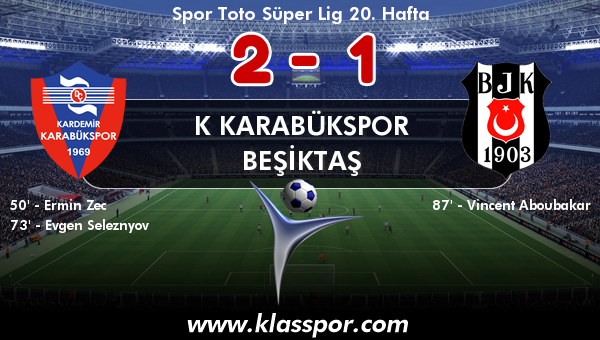 K Karabükspor 2 - Beşiktaş 1