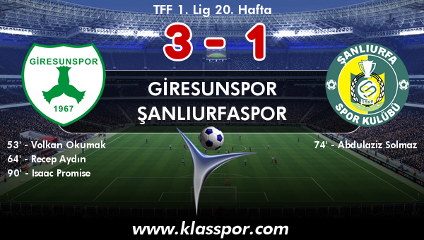 Giresunspor 3 - Şanlıurfaspor 1