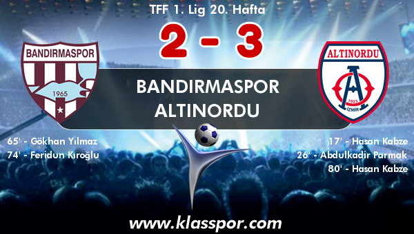 Bandırmaspor 2 - Altınordu 3