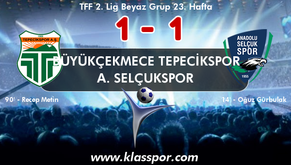 Büyükçekmece Tepecikspor 1 - A. Selçukspor 1