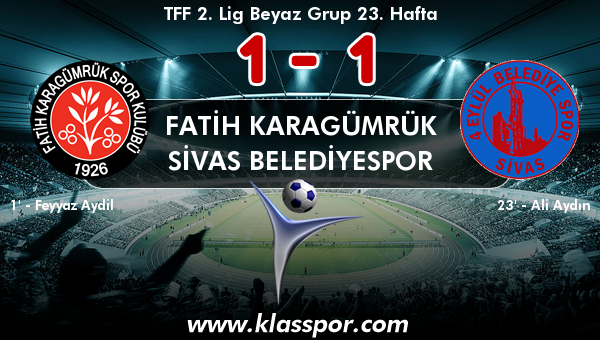 Fatih Karagümrük 1 - Sivas Belediyespor 1