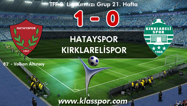 Hatayspor 1 - Kırklarelispor 0