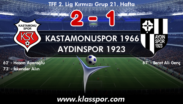 Kastamonuspor 1966 2 - Aydınspor 1923 1