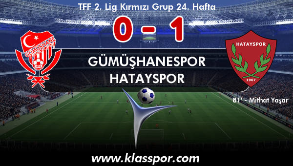 Gümüşhanespor 0 - Hatayspor 1