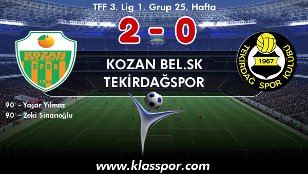 Kozan Bel.SK 2 - Tekirdağspor 0