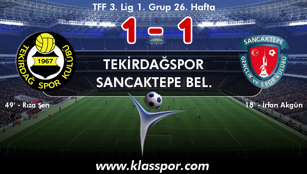 Tekirdağspor 1 - Sancaktepe Bel. 1