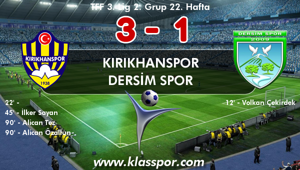 Kırıkhanspor 3 - Dersim Spor 1