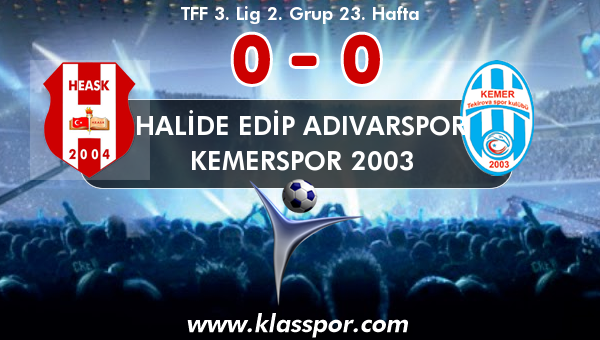 Halide Edip Adıvarspor 0 - Kemerspor 2003 0