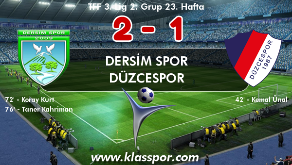 Dersim Spor 2 - Düzcespor 1