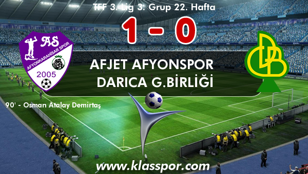 Afjet Afyonspor  1 - Darıca G.Birliği 0