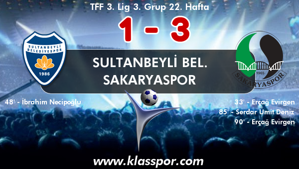 Sultanbeyli Bel. 1 - Sakaryaspor 3