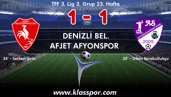 Denizli Bel. 1 - Afjet Afyonspor  1