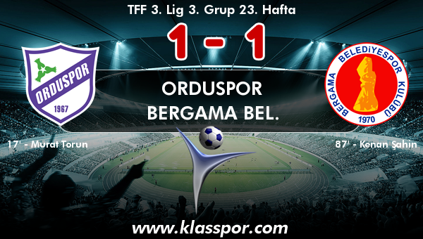 Orduspor 1 - Bergama Bel. 1