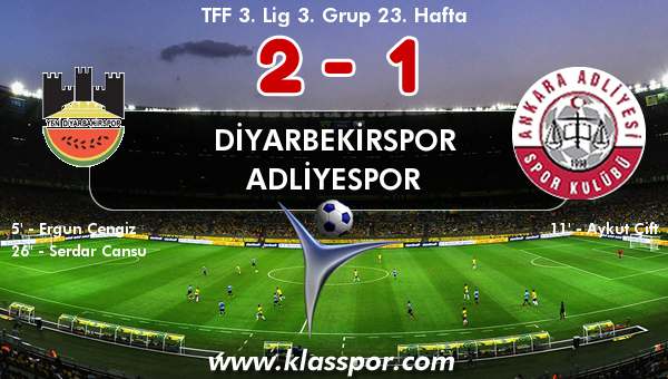 Diyarbekirspor 2 - Adliyespor 1