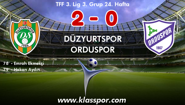 Düzyurtspor 2 - Orduspor 0