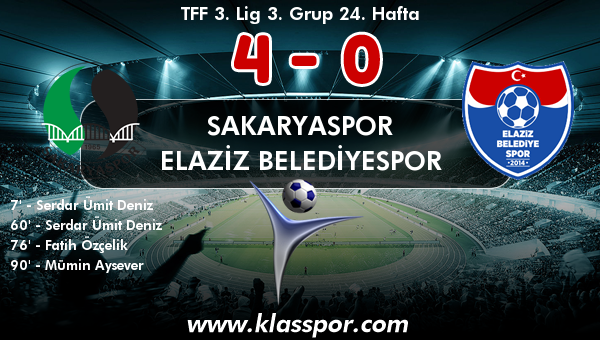 Sakaryaspor 4 - Elaziz Belediyespor 0
