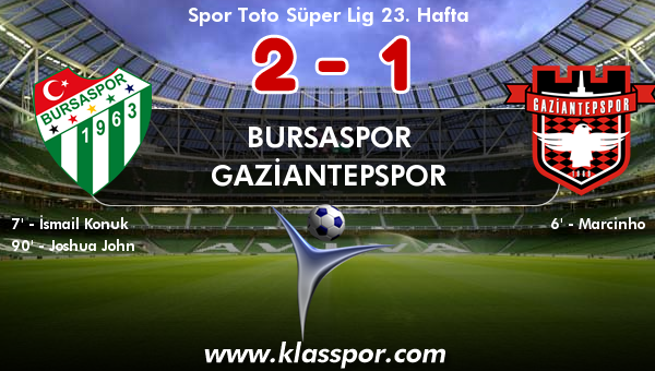 Bursaspor 2 - Gaziantepspor 1