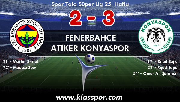 Fenerbahçe 2 - Atiker Konyaspor 3