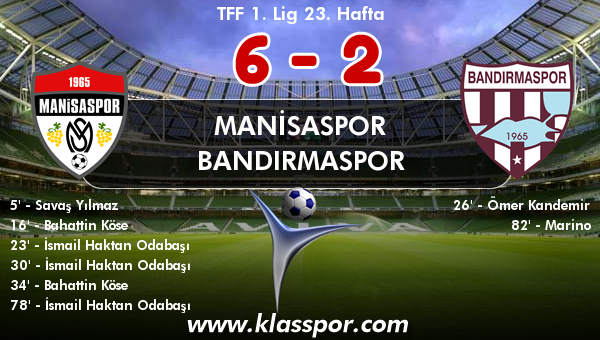 Manisaspor 6 - Bandırmaspor 2