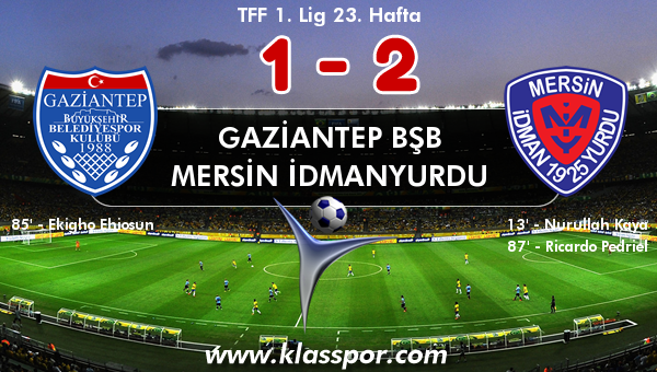 Gaziantep BŞB 1 - Mersin İdmanyurdu 2