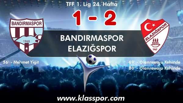 Bandırmaspor 1 - Elazığspor 2