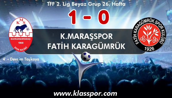 K.Maraşspor 1 - Fatih Karagümrük 0