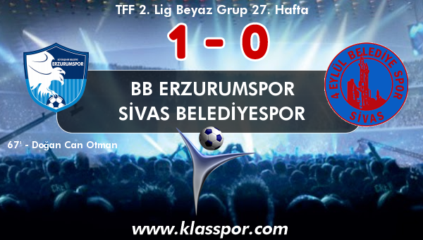 BB Erzurumspor 1 - Sivas Belediyespor 0