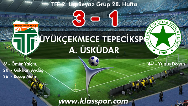 Büyükçekmece Tepecikspor 3 - A. Üsküdar 1