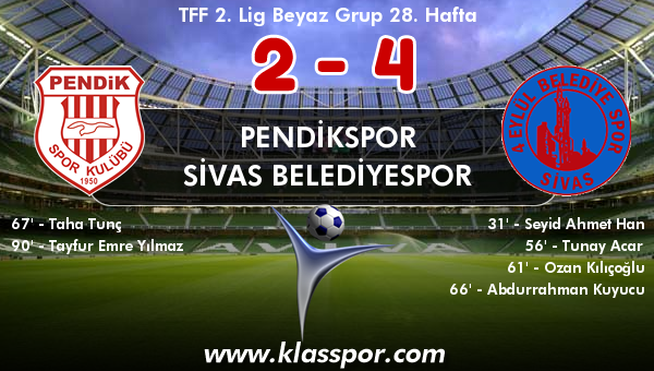 Pendikspor 2 - Sivas Belediyespor 4