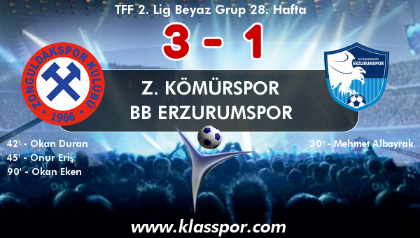Z. Kömürspor 3 - BB Erzurumspor 1