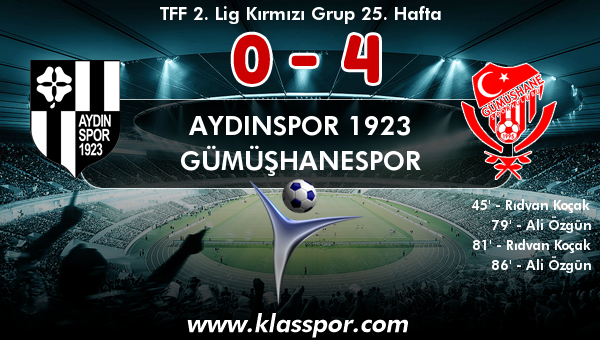 Aydınspor 1923 0 - Gümüşhanespor 4