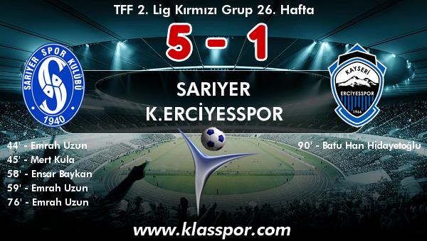 Sarıyer 5 - K.Erciyesspor 1