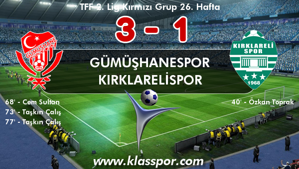 Gümüşhanespor 3 - Kırklarelispor 1