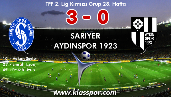 Sarıyer 3 - Aydınspor 1923 0